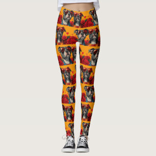 Amerikaanse Staffordshire Hartrozen Valentijnsdag Leggings