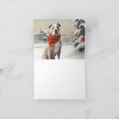 Amerikaanse Staffordshire Hond in Sneeuw Kerstmis Kaart (Binnen)