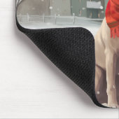 Amerikaanse Staffordshire Hond in Sneeuw Kerstmis Muismat (Hoek)