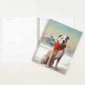 Amerikaanse Staffordshire Hond in Sneeuw Kerstmis Planner (Display)