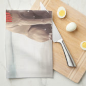 Amerikaanse Staffordshire Hond in Sneeuw Kerstmis Theedoek (Quarter Fold)