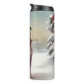 Amerikaanse Staffordshire Hond in Sneeuw Kerstmis Thermosbeker (Geroteerd rechts)