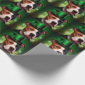 Amerikaanse Staffordshire-hond in St. Patrick's Da Cadeaupapier (Hoek)