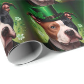 Amerikaanse Staffordshire-hond in St. Patrick's Da Cadeaupapier (Rol Hoek)