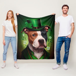 Amerikaanse Staffordshire-hond in St. Patrick's Da Fleece Deken
