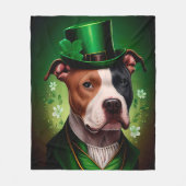 Amerikaanse Staffordshire-hond in St. Patrick's Da Fleece Deken (Voorkant)