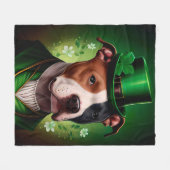 Amerikaanse Staffordshire-hond in St. Patrick's Da Fleece Deken (Voorkant (Horizontaal))