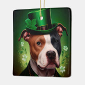 Amerikaanse Staffordshire-hond in St. Patrick's Da Keramisch Ornament (Links)