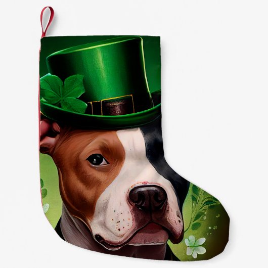 Amerikaanse Staffordshire-hond in St. Patrick's Da Kleine Kerstsok (Voorkant)