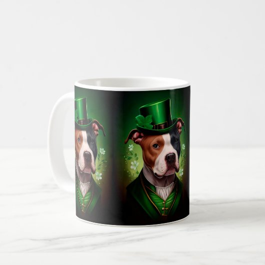 Amerikaanse Staffordshire-hond in St. Patrick's Da Koffiemok (Voorkant links)