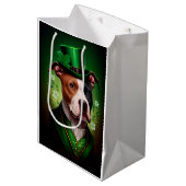 Amerikaanse Staffordshire-hond in St. Patrick's Da Medium Cadeauzakje (Voorkant Gekanteld)