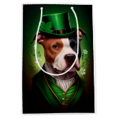 Amerikaanse Staffordshire-hond in St. Patrick's Da Medium Cadeauzakje (Voorkant)