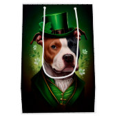 Amerikaanse Staffordshire-hond in St. Patrick's Da Medium Cadeauzakje (Achterkant)