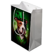 Amerikaanse Staffordshire-hond in St. Patrick's Da Medium Cadeauzakje (Achterkant Gekanteld)