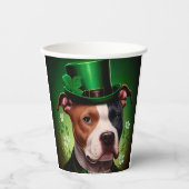Amerikaanse Staffordshire-hond in St. Patrick's Da Papieren Bekers (Voorkant)