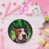 Amerikaanse Staffordshire-hond in St. Patrick's Da Papieren Bordje (Feest)