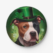Amerikaanse Staffordshire-hond in St. Patrick's Da Papieren Bordje (Voorkant)