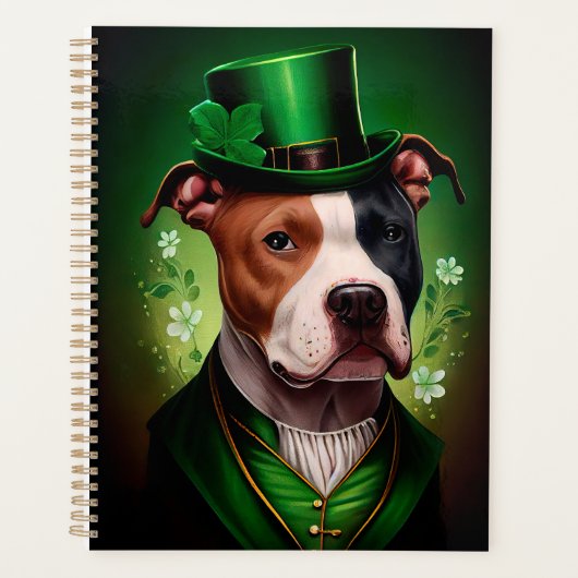 Amerikaanse Staffordshire-hond in St. Patrick's Da Planner (Voorkant)