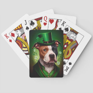 Amerikaanse Staffordshire-hond in St. Patrick's Da Pokerkaarten