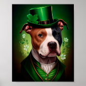 Amerikaanse Staffordshire-hond in St. Patrick's Da Poster (Voorkant)