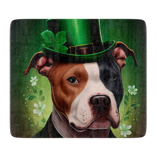 Amerikaanse Staffordshire-hond in St. Patrick's Da Snijplank (Voorkant)