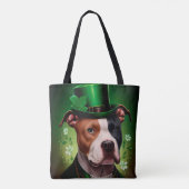 Amerikaanse Staffordshire-hond in St. Patrick's Da Tote Bag (Achterkant)