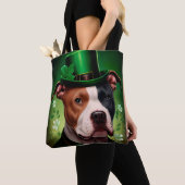 Amerikaanse Staffordshire-hond in St. Patrick's Da Tote Bag (Dichtbij)