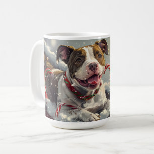 Amerikaanse Staffordshire Hond Kerst Feestelijk Koffiemok