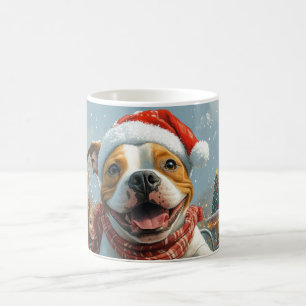 Amerikaanse Staffordshire-hond Kerstmis Koffiemok