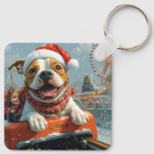 Amerikaanse Staffordshire-hond Kerstmis Sleutelhanger (Achterkant)