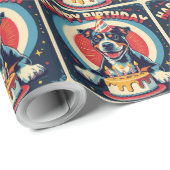 Amerikaanse Staffordshire hond kleurrijk Cadeaupapier (Rol Hoek)