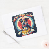 Amerikaanse Staffordshire hond kleurrijk Vierkante Sticker (Envelop)