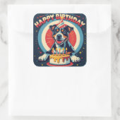 Amerikaanse Staffordshire hond kleurrijk Vierkante Sticker (Tas)