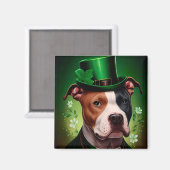 Amerikaanse Staffordshire hond op St. Patrick's Da Magneet (Voorkant / Achterkant)
