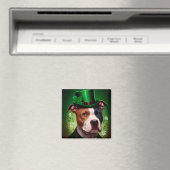 Amerikaanse Staffordshire hond op St. Patrick's Da Magneet (Insitu (Vaatwasser))