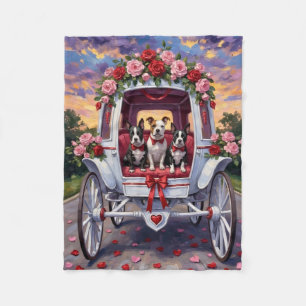 Amerikaanse Staffordshire-hond Valentijnsdag Fleece Deken