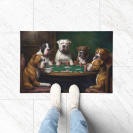 Amerikaanse Staffordshire Honden die Poker Spelen  Deurmat