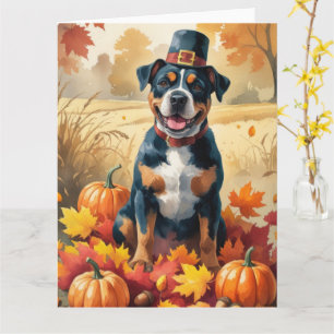 Amerikaanse Staffordshire in Herfstbladeren Kaart