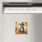 Amerikaanse Staffordshire in herfstbladeren Magneet (Insitu (Vaatwasser))