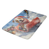 Amerikaanse Staffordshire in Sledge Christmas Badmat (Gekanteld)
