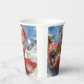 Amerikaanse Staffordshire in Sledge Christmas Papieren Bekers (Rechts)