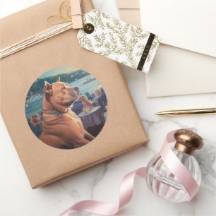 Amerikaanse Staffordshire Kerst Cruise: Pawsome Ronde Sticker