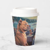 Amerikaanse Staffordshire Kerstcruise: Pawsome Papieren Bekers (Voorkant)