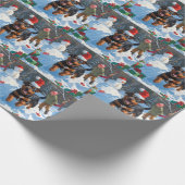 Amerikaanse Staffordshire Kerstfeest Sneeuw Cadeaupapier (Hoek)