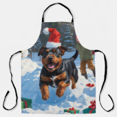 Amerikaanse Staffordshire Kerstfeest Sneeuw Schort (Voorkant)