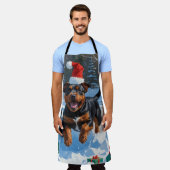 Amerikaanse Staffordshire Kerstfeest Sneeuw Schort (Gedragen)