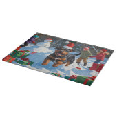 Amerikaanse Staffordshire Kerstfeest Sneeuw Snijplank (Hoek)