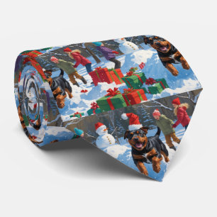 Amerikaanse Staffordshire Kerstfeest Sneeuw Stropdas