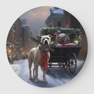 Amerikaanse Staffordshire Kerstfeestperiode Grote Klok
