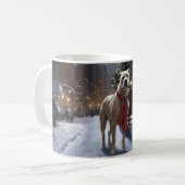 Amerikaanse Staffordshire Kerstfeestperiode Koffiemok (Voorkant links)